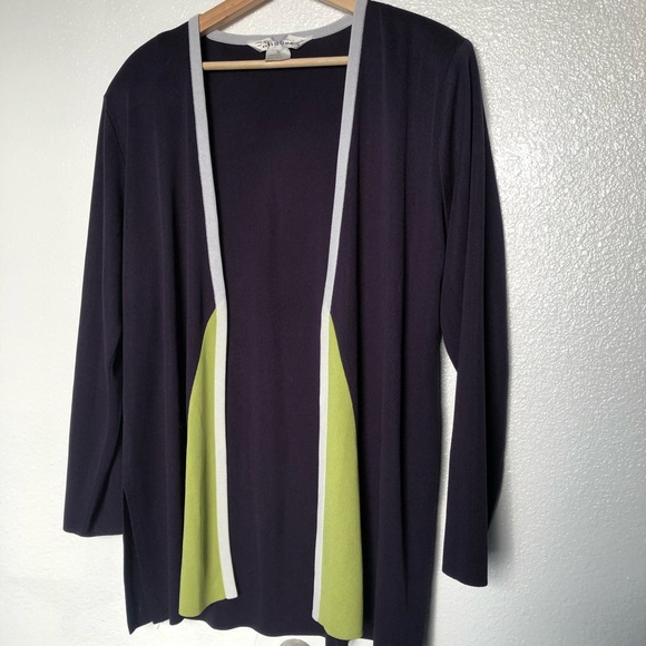 Misook Color Block Cardigan Sweater - Picture 2 of 5